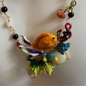 Les Nereides  Paris in the sea colorful necklace